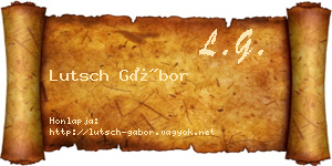 Lutsch Gábor névjegykártya